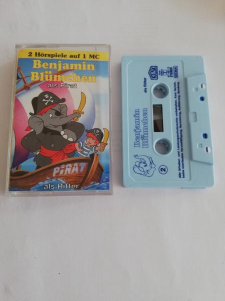 Benjamin Blümchen Doppelfolge als Pirat/Ritter Weiß mit Blauen Druck 47421 3 Club Edition Kiosk